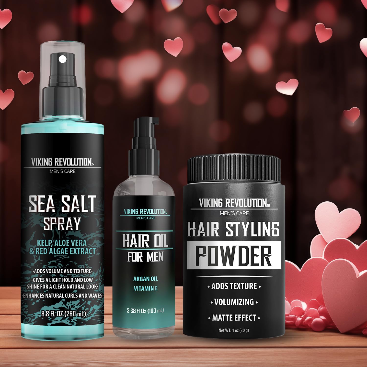 Viking Revolution Sea Salt Spray mist showing hair texture boost and volume.