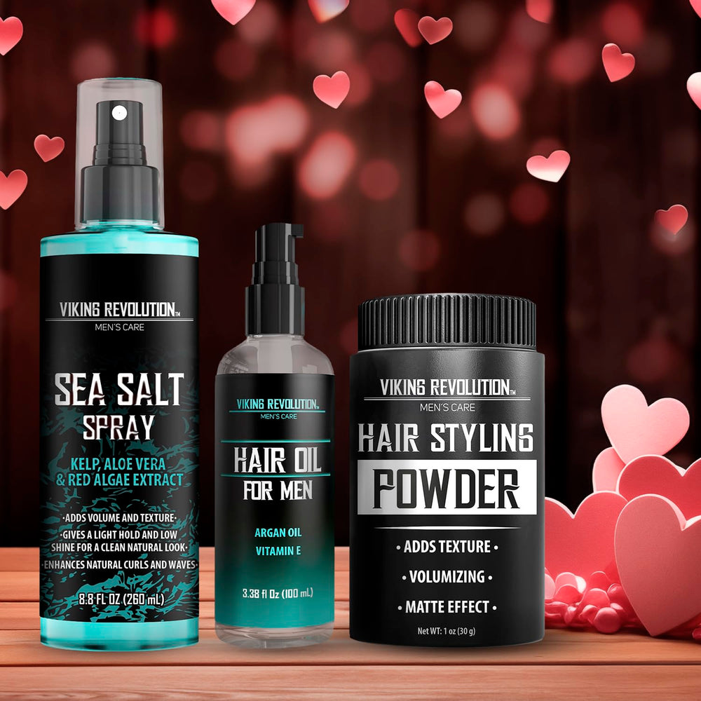 Viking Revolution Sea Salt Spray mist showing hair texture boost and volume.