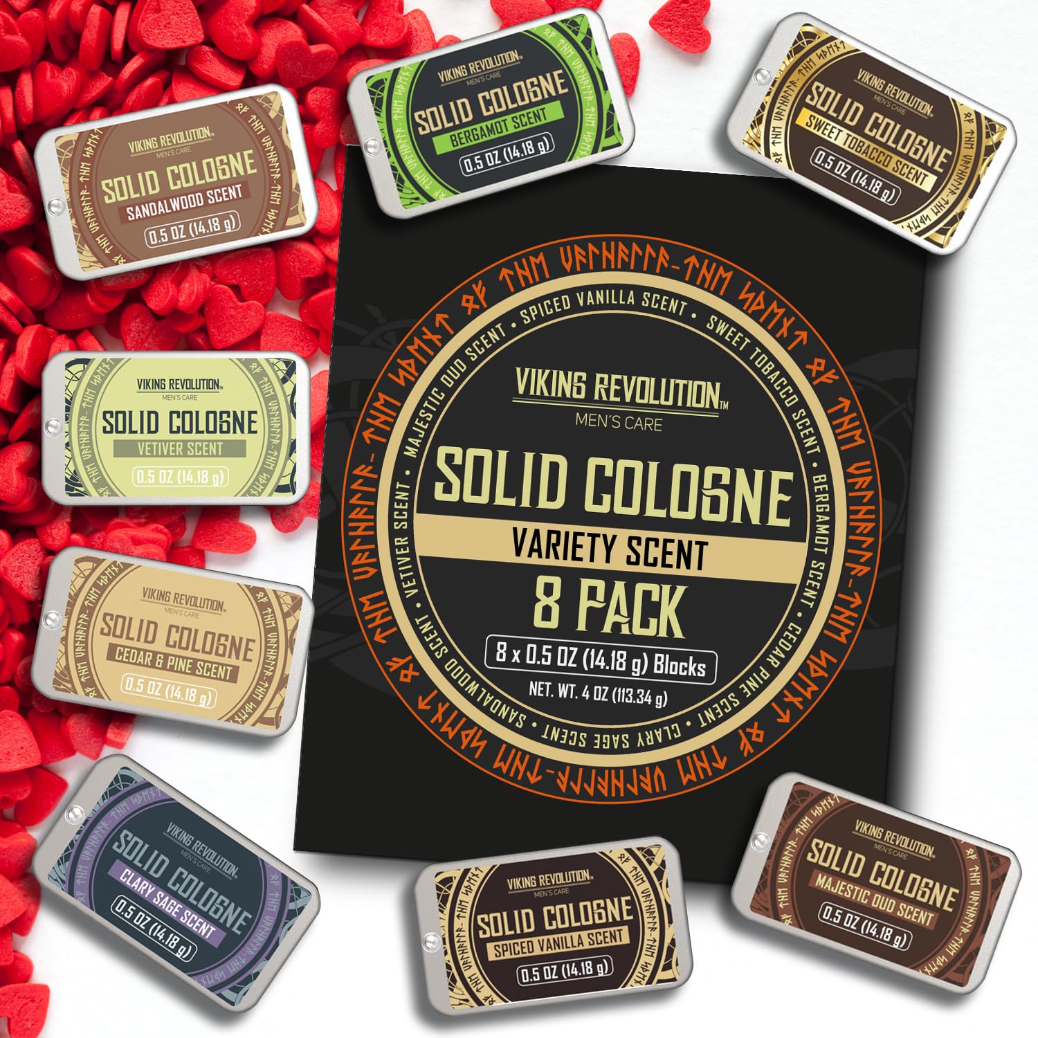 Viking Revolution Spiced Vanilla solid cologne offers warm aroma for daily use.