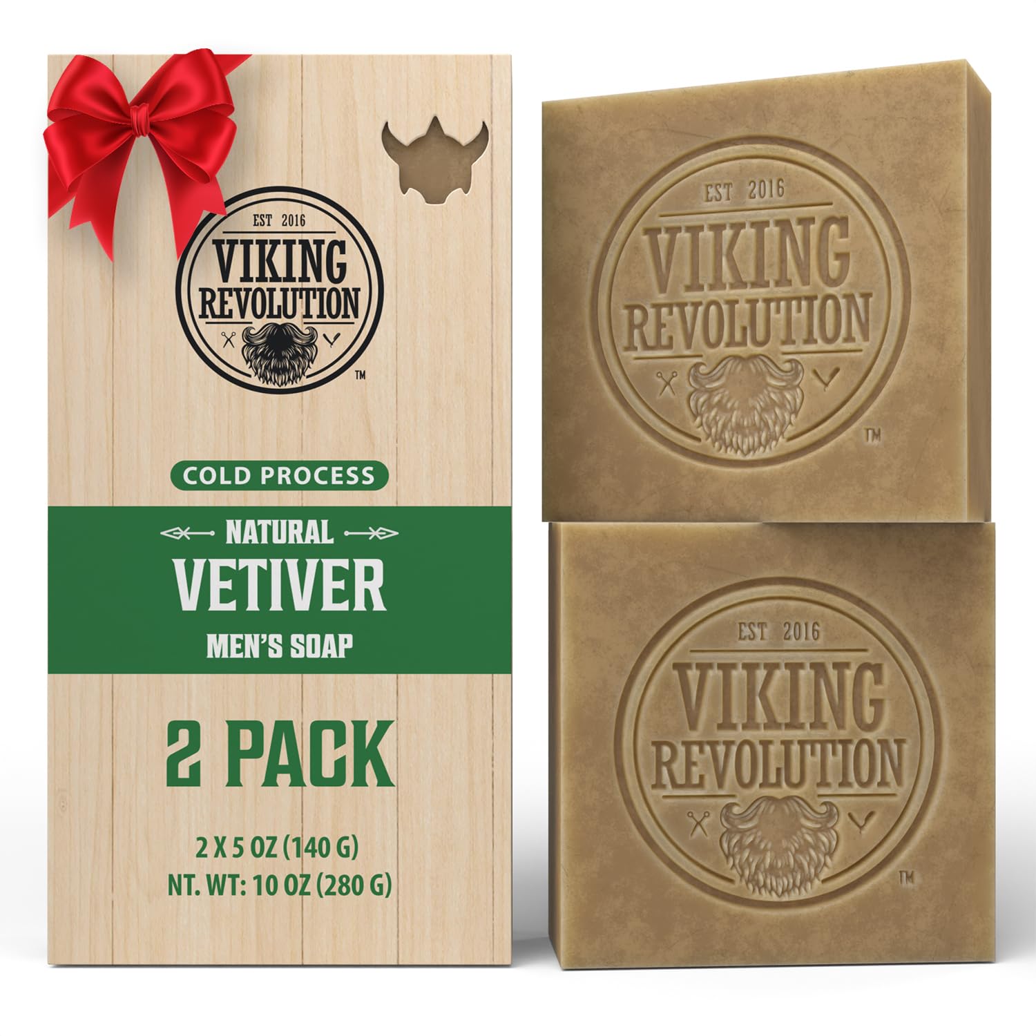 Viking Revolution Vetiver natural soap bar, cold-pressed, for a pure cleansing ritual.