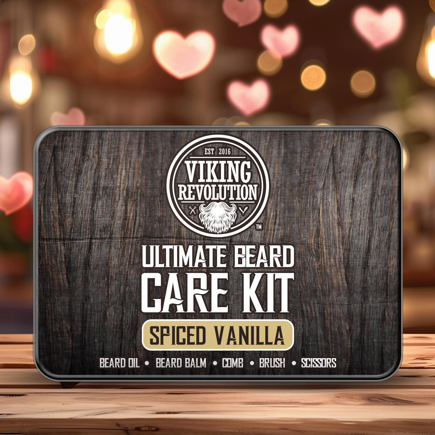 Viking Revolution wooden boar hair beard brush for detangling and smoothing.