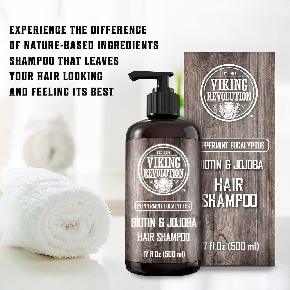 Viking Revolution Biotin shampoo eucalyptus peppermint aroma for a cooling shower
