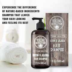 Viking Revolution Biotin shampoo eucalyptus peppermint aroma for a cooling shower