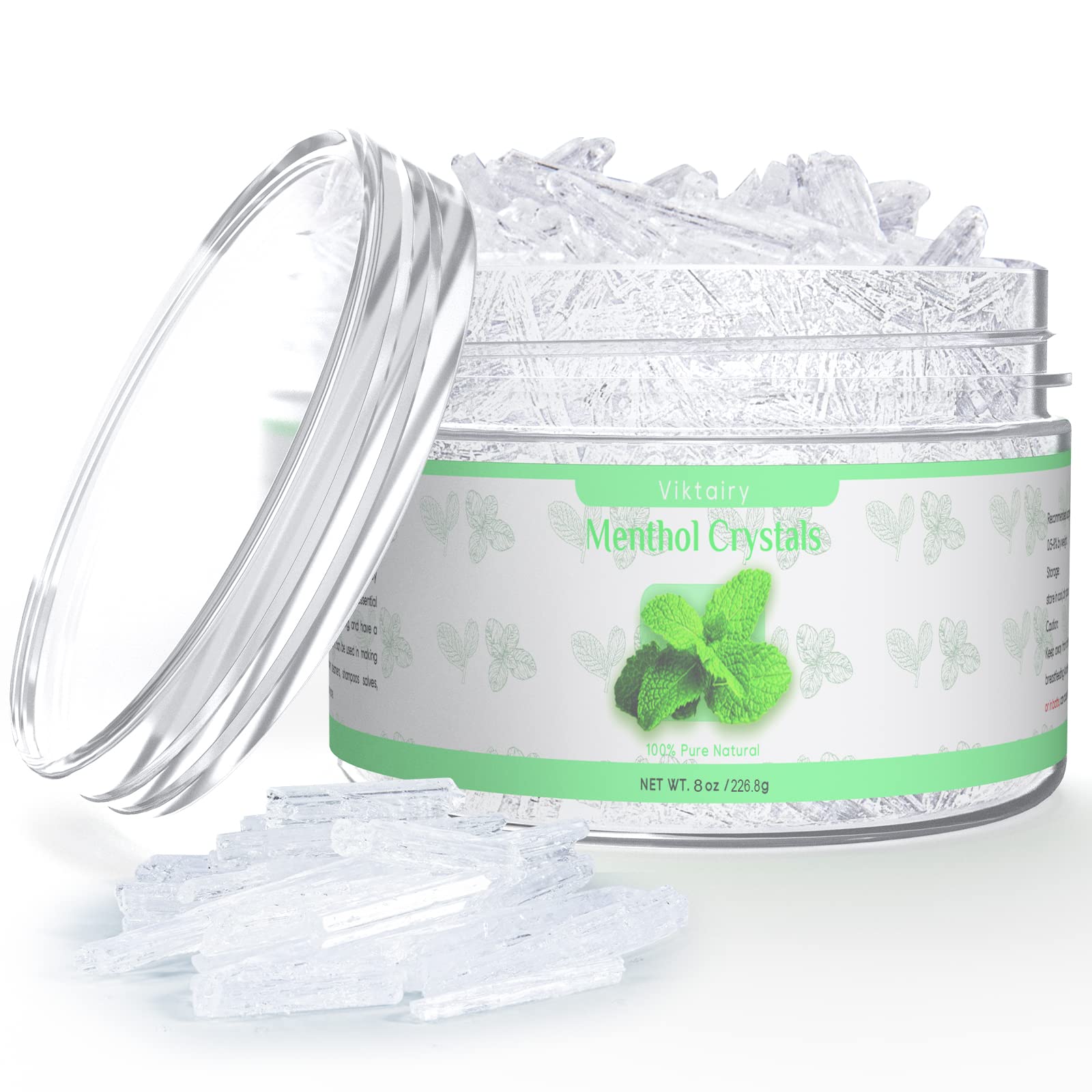 Viktairy Menthol Crystals bulk 8oz jar for diffusion and DIY blends.