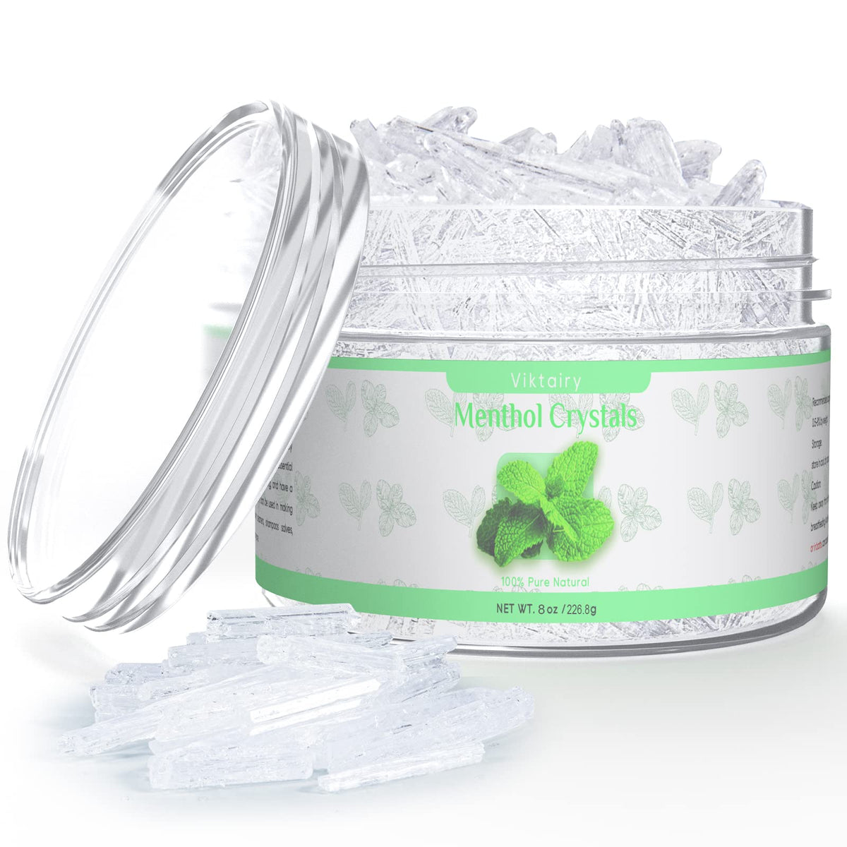 Viktairy Menthol Crystals bulk 8oz jar for diffusion and DIY blends.