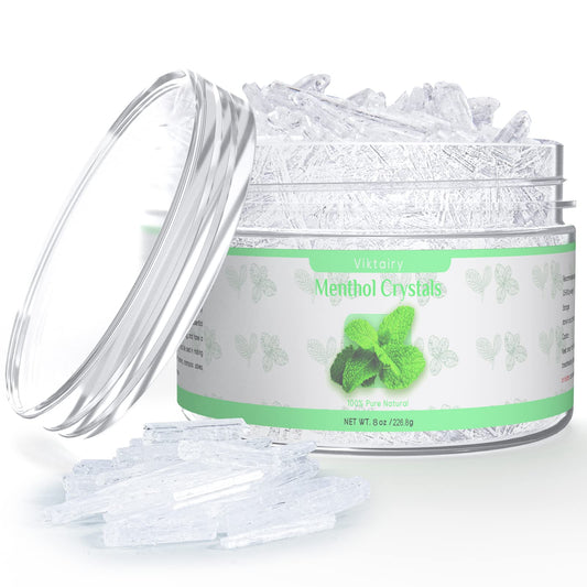 Viktairy Menthol Crystals bulk 8oz jar for diffusion and DIY blends.