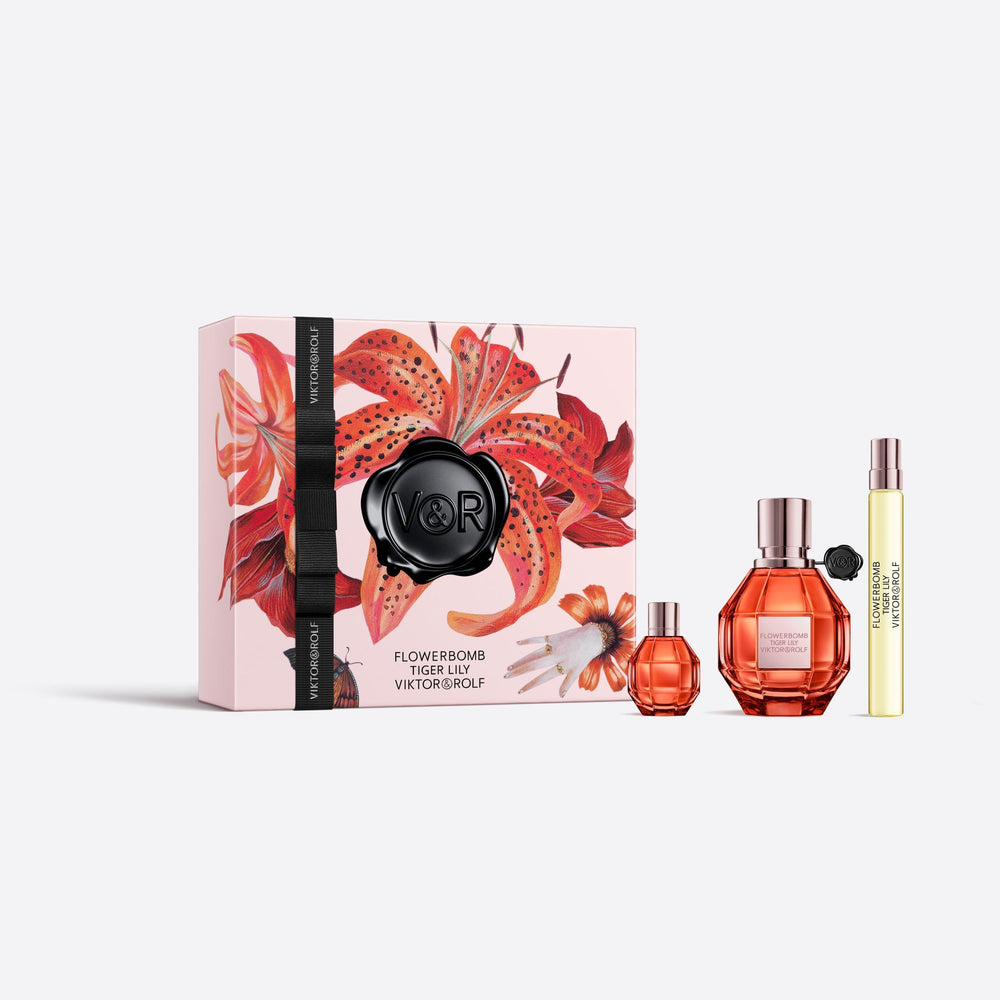 Viktor&Rolf Flowerbomb Tiger Lily bottle—bright tropical notes for daytime allure.