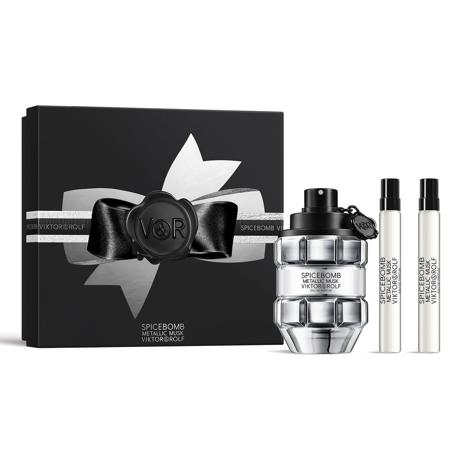 Viktor&Rolf Spicebomb Metallic Musk full-size bottle shows bold, lasting scent