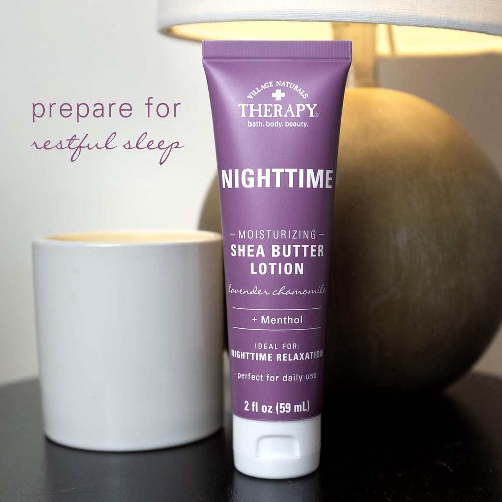Village Naturals Therapy Epsom bath pairing idea with nighttime routine.