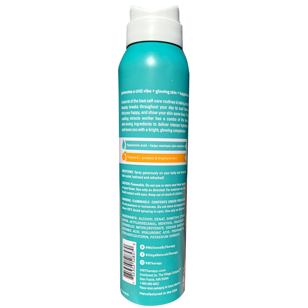 Village Naturals Therapy Vitamin C and Hyaluronic Acid spray nourishes skin.