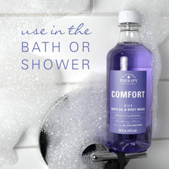Village Naturals Therapy Comfort US-made packaging shows four bottles.