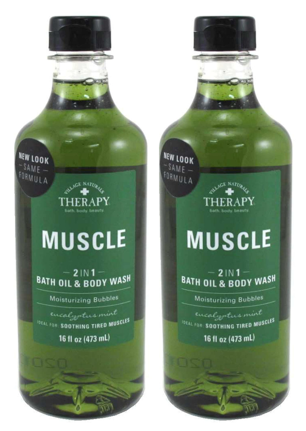 Village Naturals Therapy pack of 2 bottles front view for value and convenience.