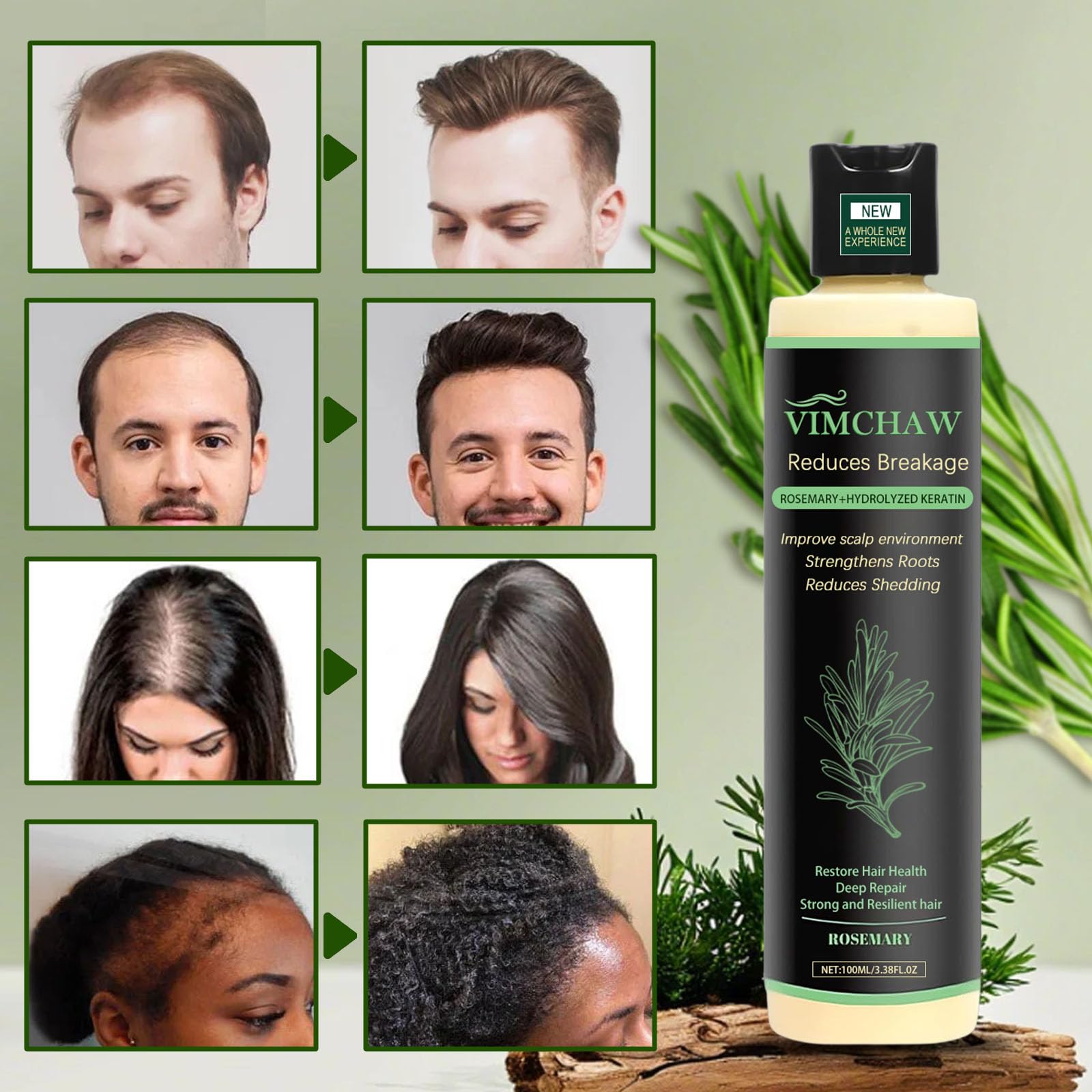 Vimchaw hydrolyzed keratin drops indicate strengthening components.