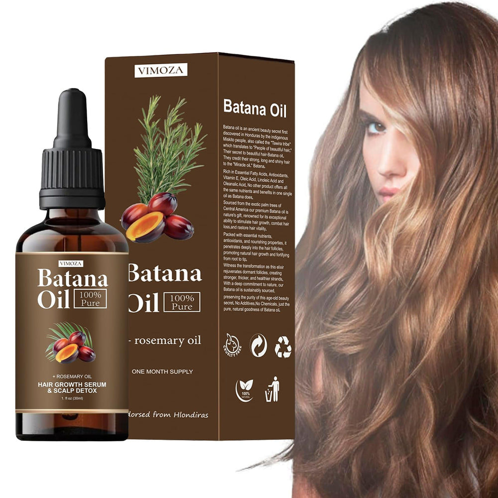 VIMOZA Batana Oil packaging with rosemary label.