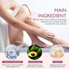 Vincofoo No-Shave Cream texture shown on skin during application for nourishment.