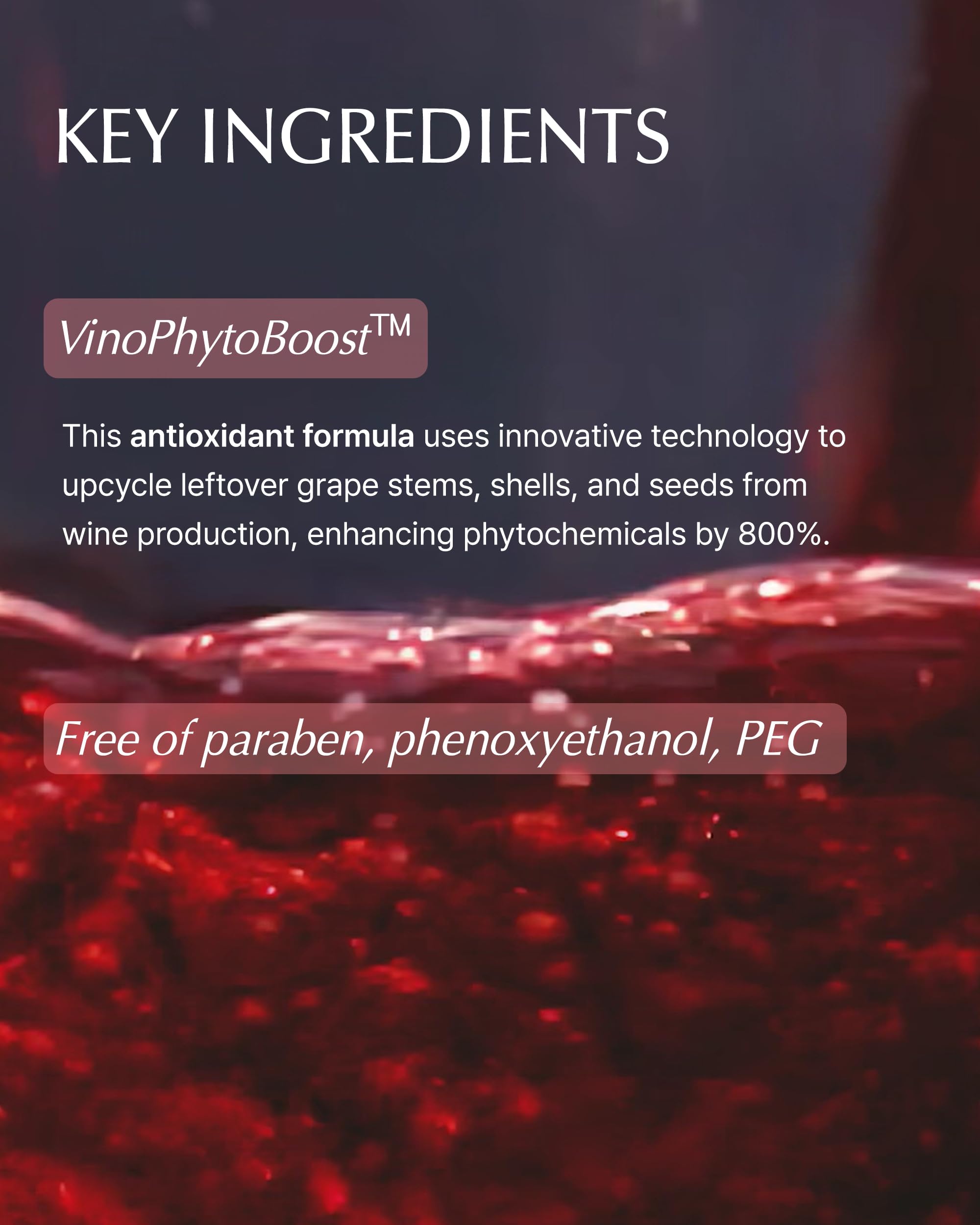VINOIR eco-friendly packaging close-up emphasizes sustainable skincare habit.