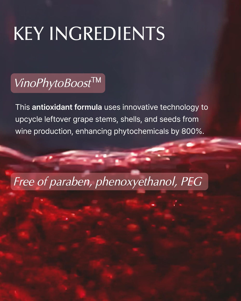 VINOIR LE PIQUE-NIQUE ingredients label with VinophytoBoost