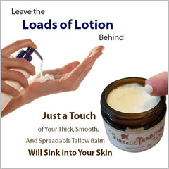 Vintage Tradition balm on heel softens rough skin.