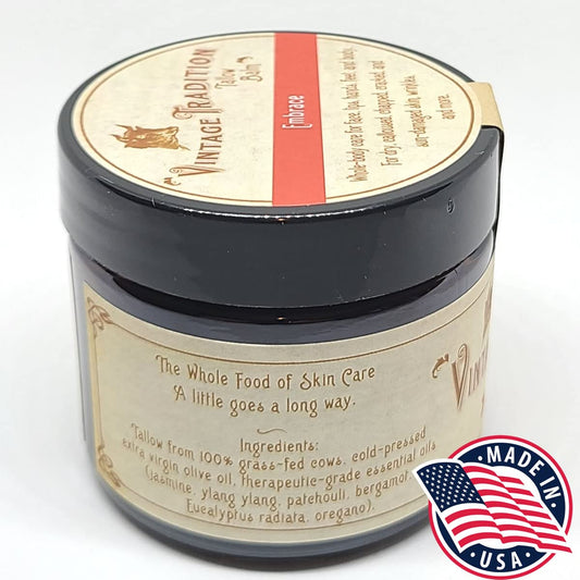 Vintage Tradition Balm label details highlight jasmine oils