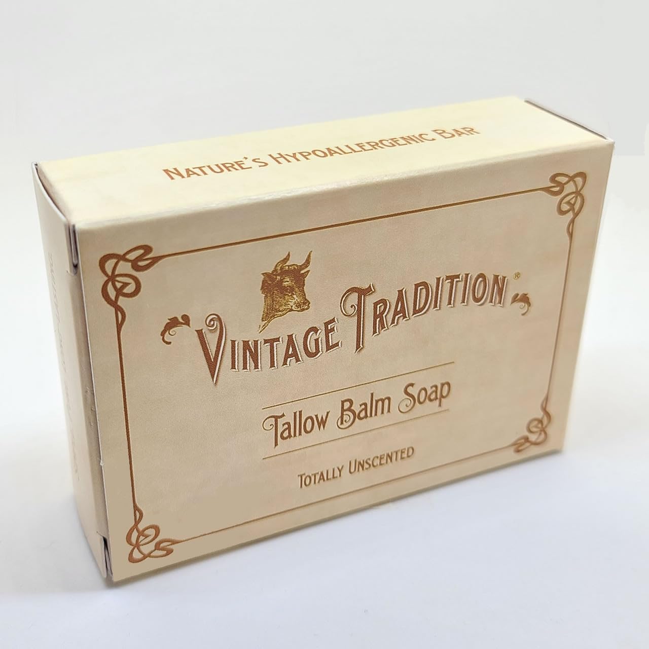 Vintage Tradition white ceramic soap holder keeps soap secure and drip-free.