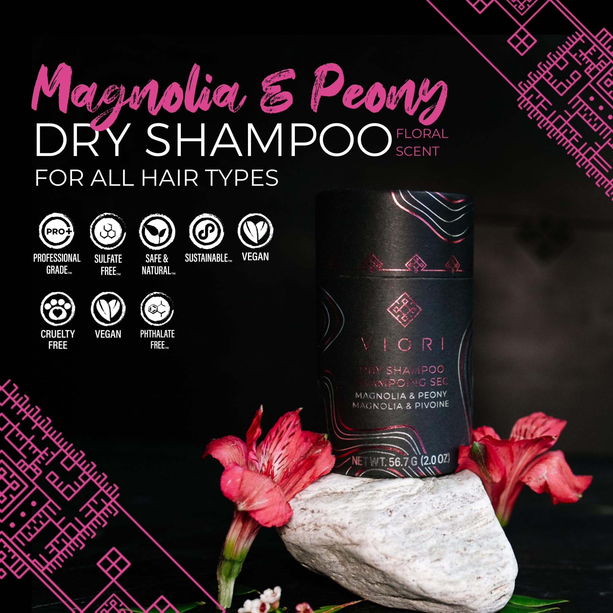 Viori dry shampoo powder root application focuses on the scalp for revitalized volume.