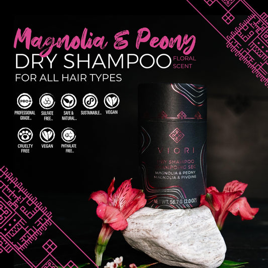 Viori dry shampoo powder root application focuses on the scalp for revitalized volume.