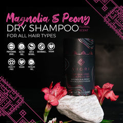Viori dry shampoo powder root application focuses on the scalp for revitalized volume.