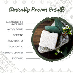 Viori Hidden Waterfall bar soap close-up reveals rice water ingredients.
