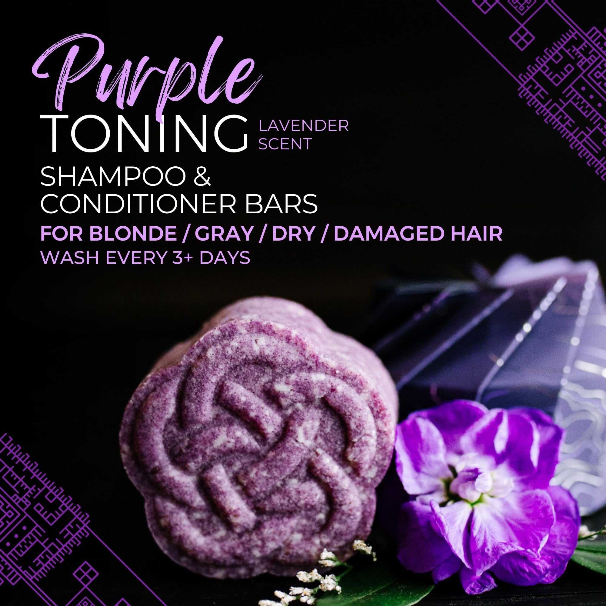 Viori Purple Shampoo Bar natural oil blend nourishes hair during cleansing