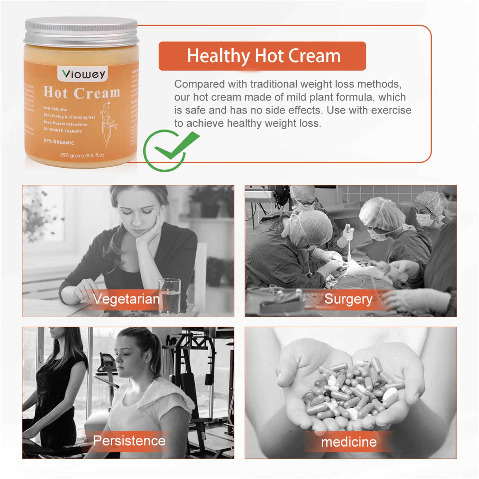 Viowey Hot Cream arms toning supports skin nourishment and firmness