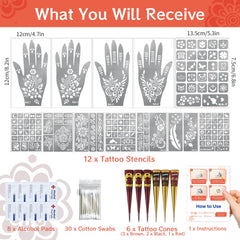 VIOXIA 12 sheets and 136 patterns for versatile body art