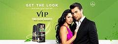 VIP 3 in 1 Hair Color Shampoo application on hair demonstrates easy DIY coloring