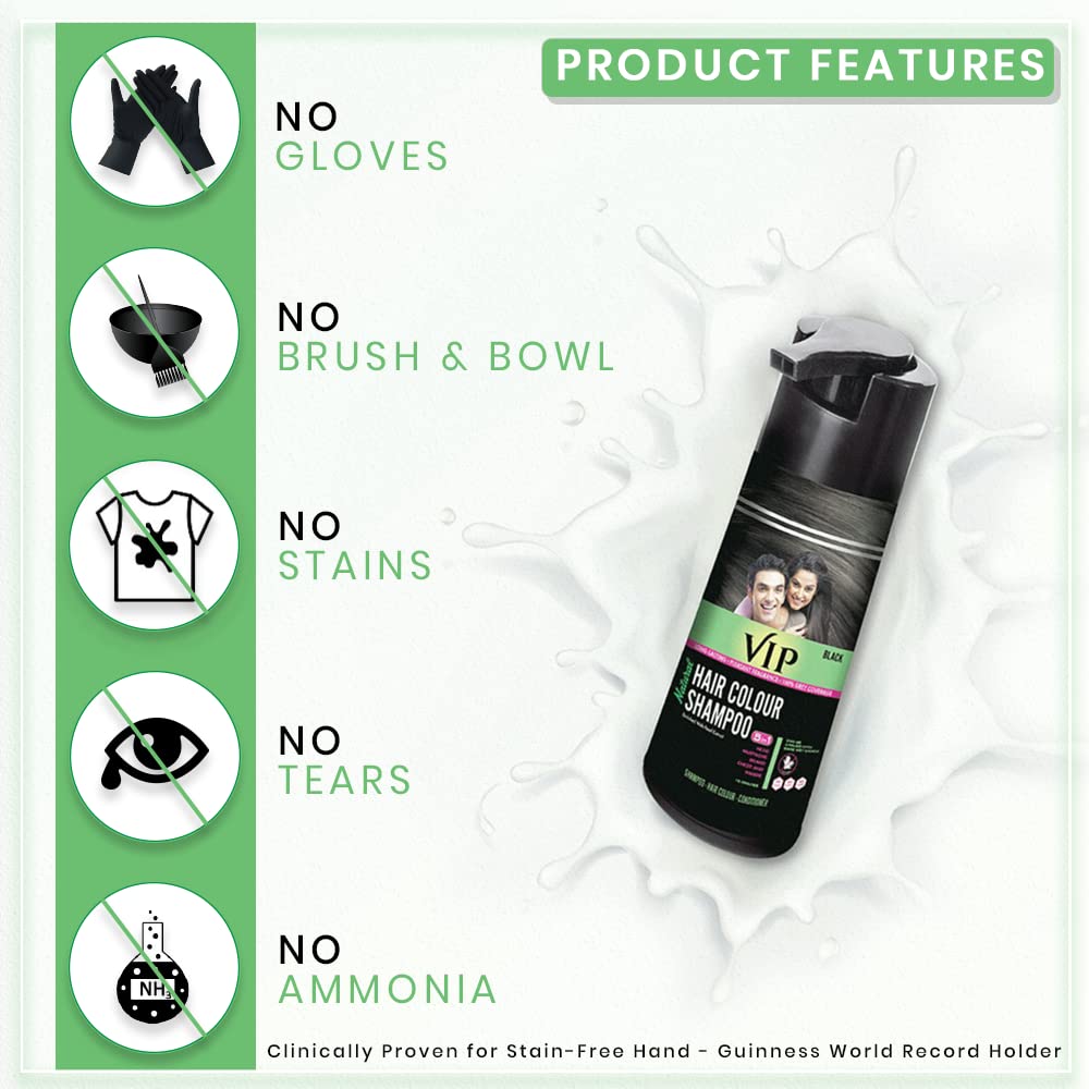 VIP Hair Colour Shampoo for men applying color to beard and moustache