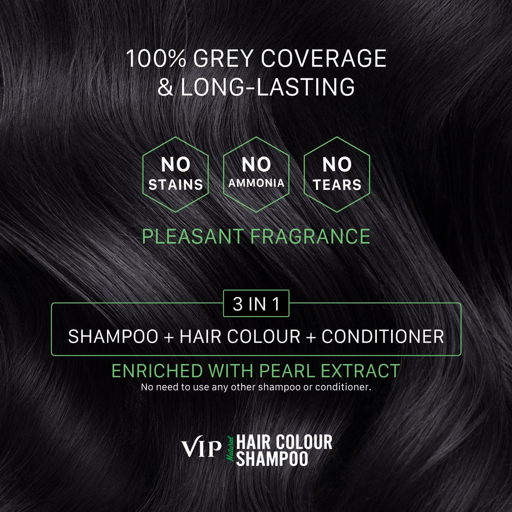 VIP Hair Colour Shampoo for women close-up of hair color result