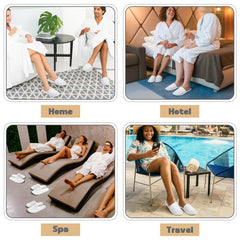 Vipay white L size disposable slippers in sealed packaging for hotels