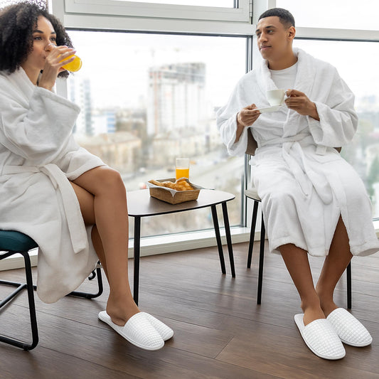 Vipay M-size white spa slippers for women with comfortable fit