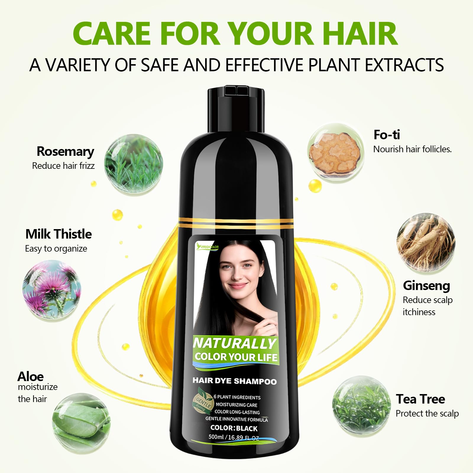 Vireo Color product in hand applying shampoo for easy at-home color.