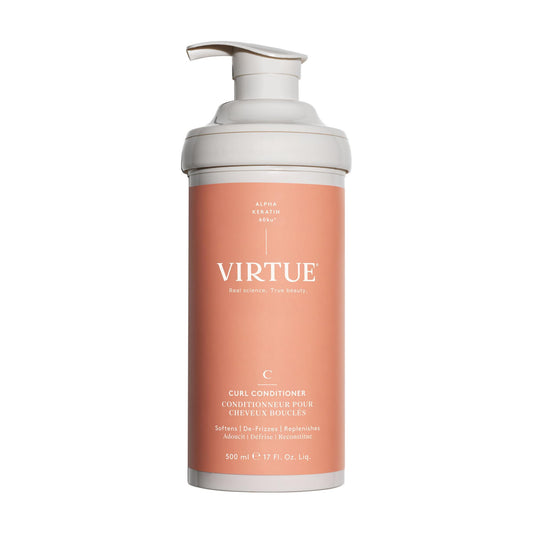 VIRTUE Curl Conditioner bottle front showing jojoba hydration for curls
