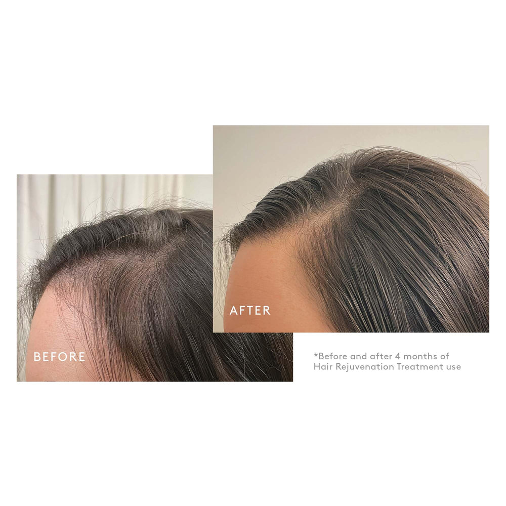 Virtue Flourish Conditioner on sink highlighting smooth, glossy strands