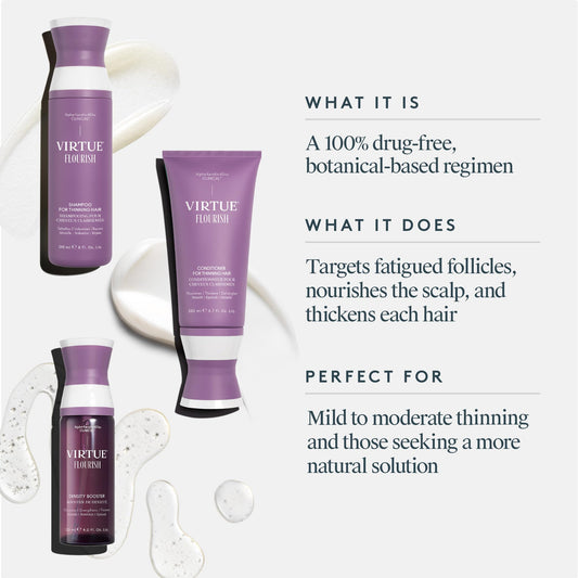 Virtue Flourish Conditioner bottle for silky, easy-to-manage hair