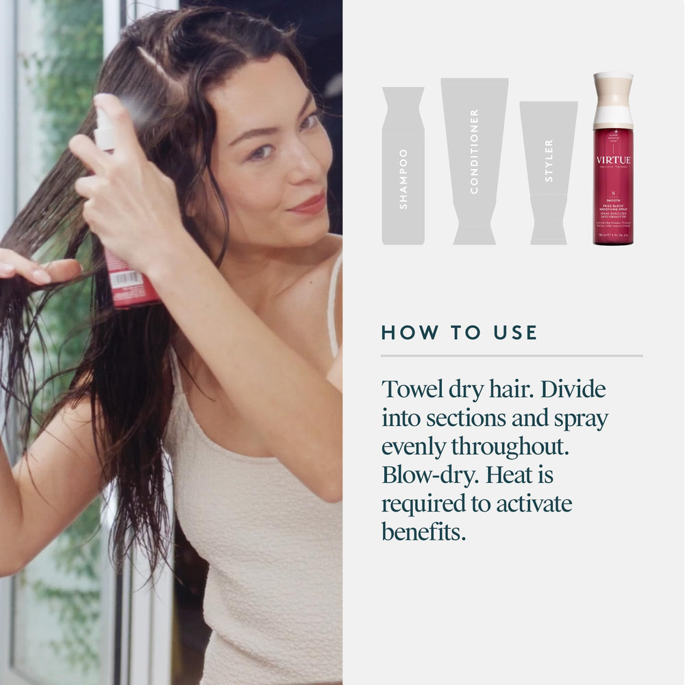 VIRTUE Frizz Block Spray paraben-free and dye-free formula