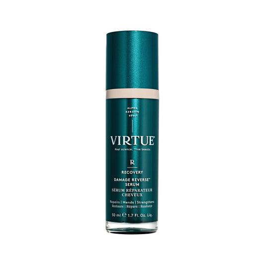 VIRTUE Recovery Damage Reverse bottle pour for quick, lightweight application.
