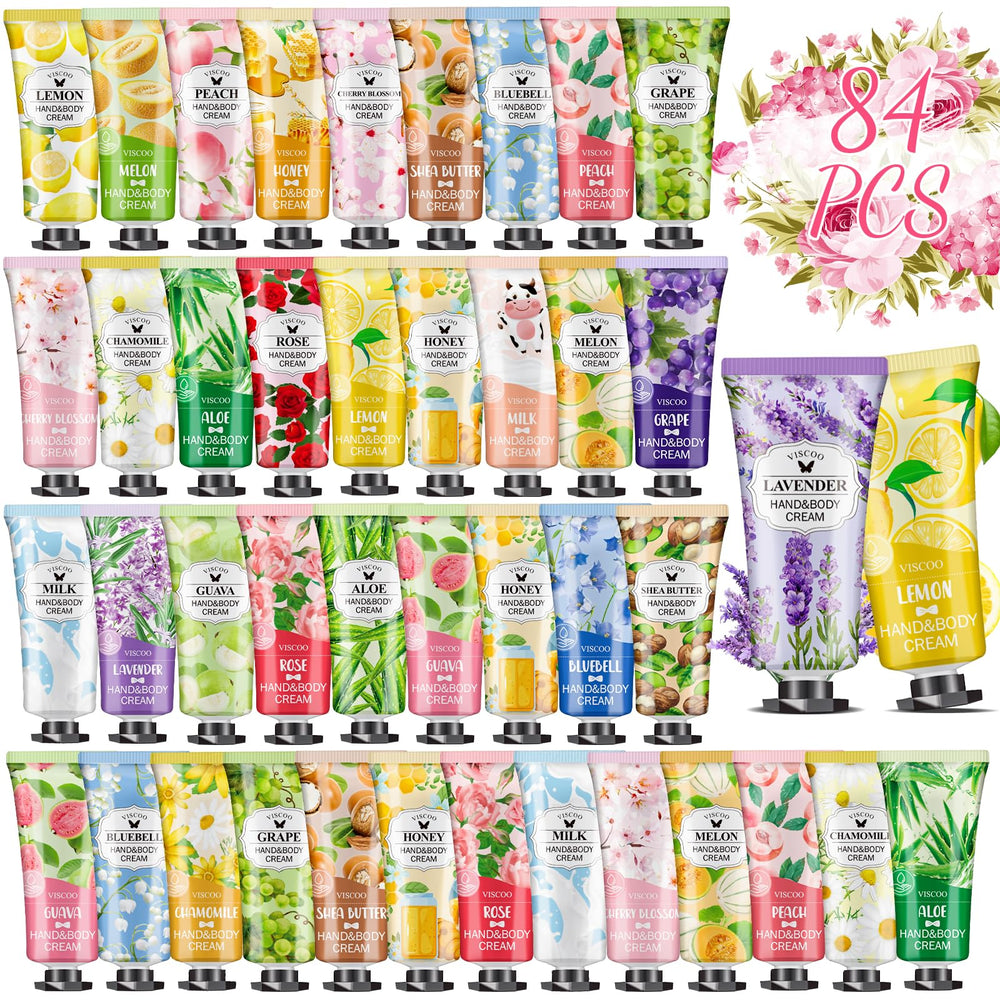 VISCOO 84-pack hand cream gifts set with display packaging, ideal for gifting.