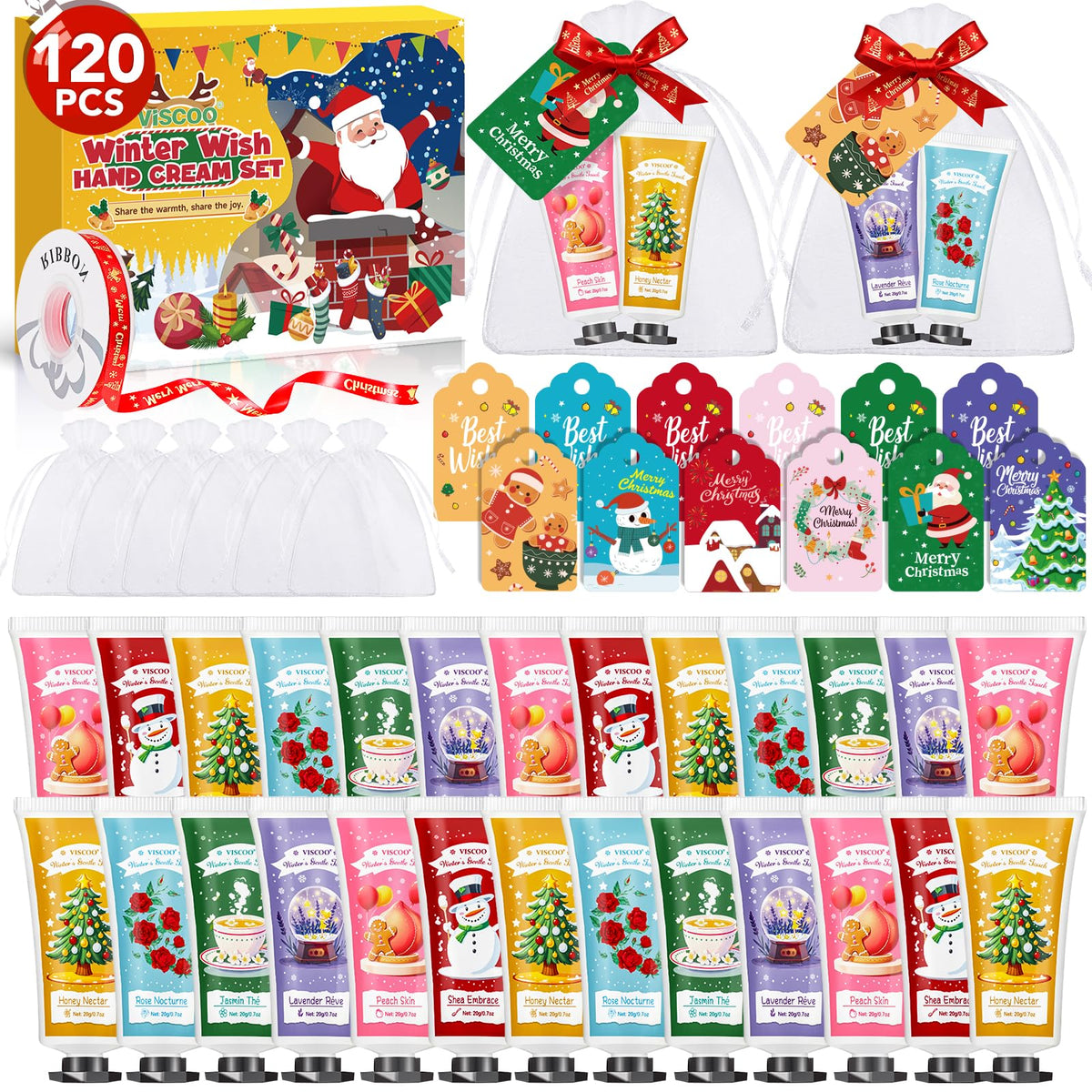 VISCOO Christmas hand cream gift set packaging for elegant gifting
