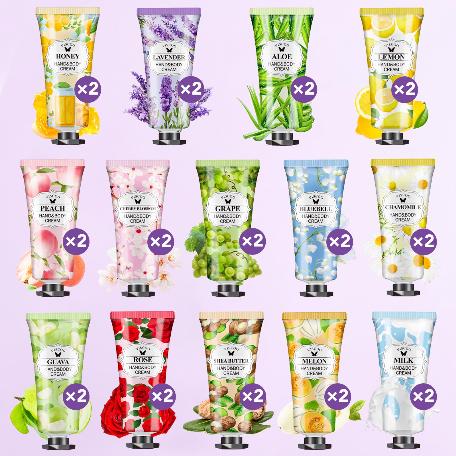 VISCOO peach fragrance hand cream portable for bags and travel