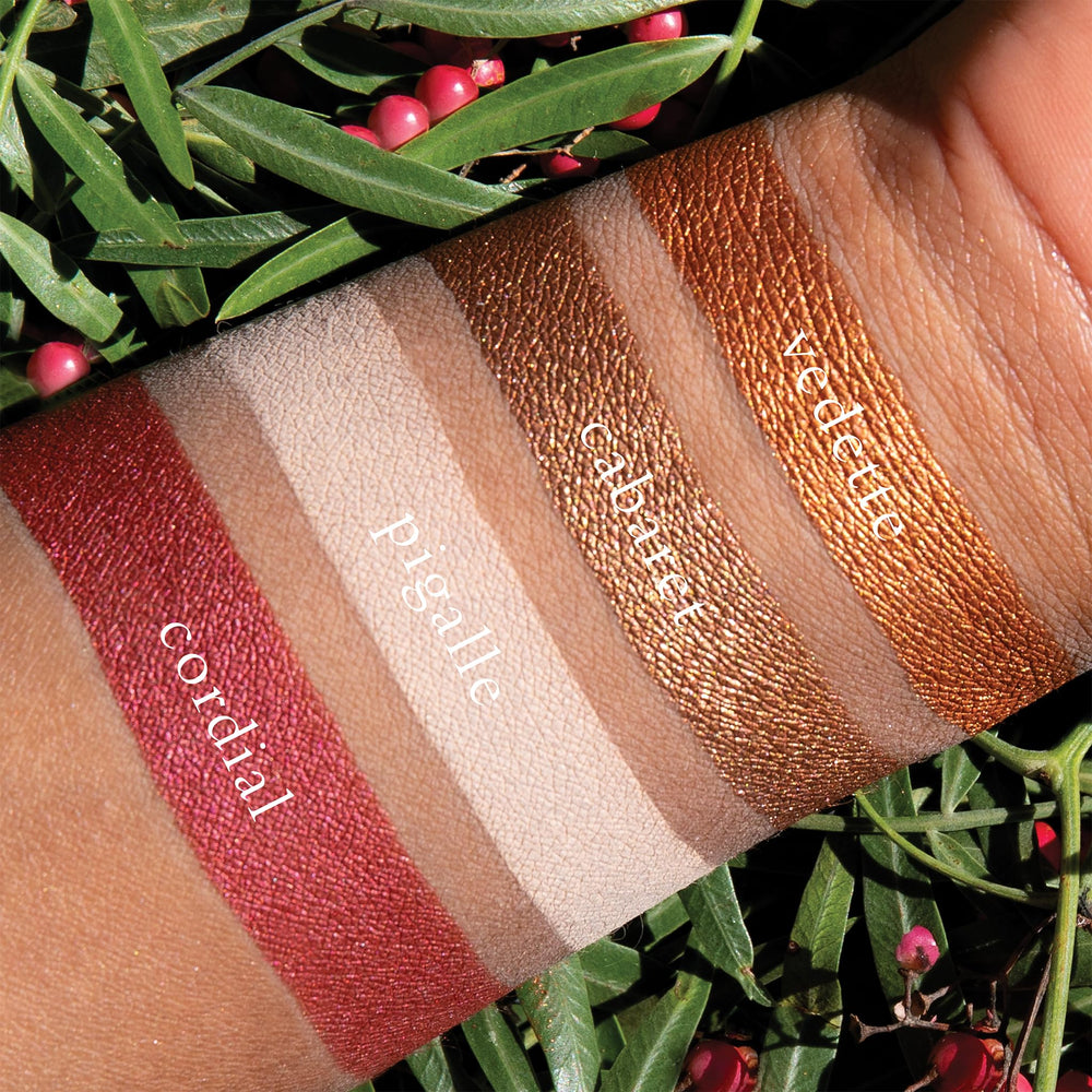 Viseart Garnet swatch shows rich pigment across matte and shimmer.