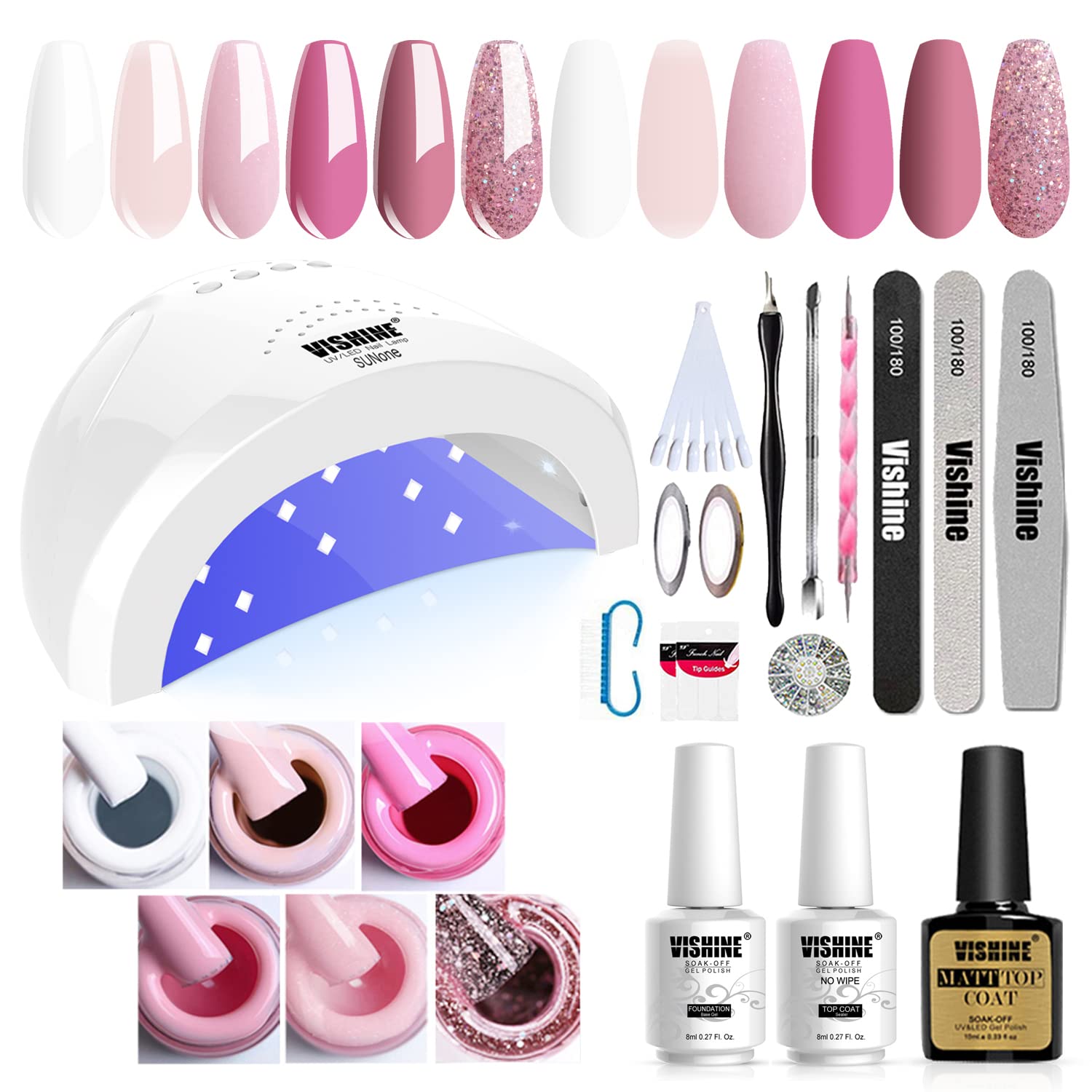 Vishine gel nail polish starter kit with six colors for at-home manicures