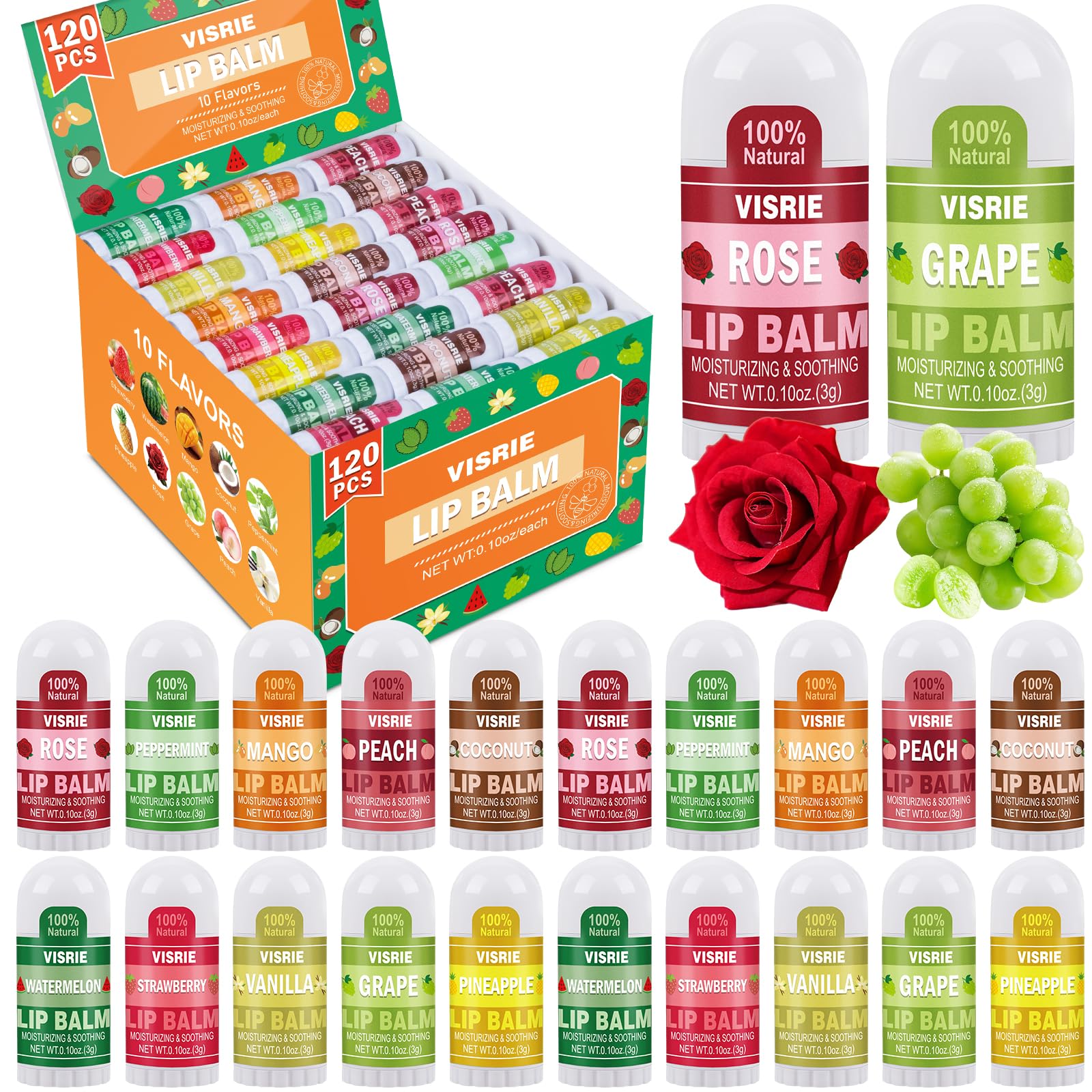 VISRIE Mini Lip Balm Apple flavor for on-the-go hydration and soft lips