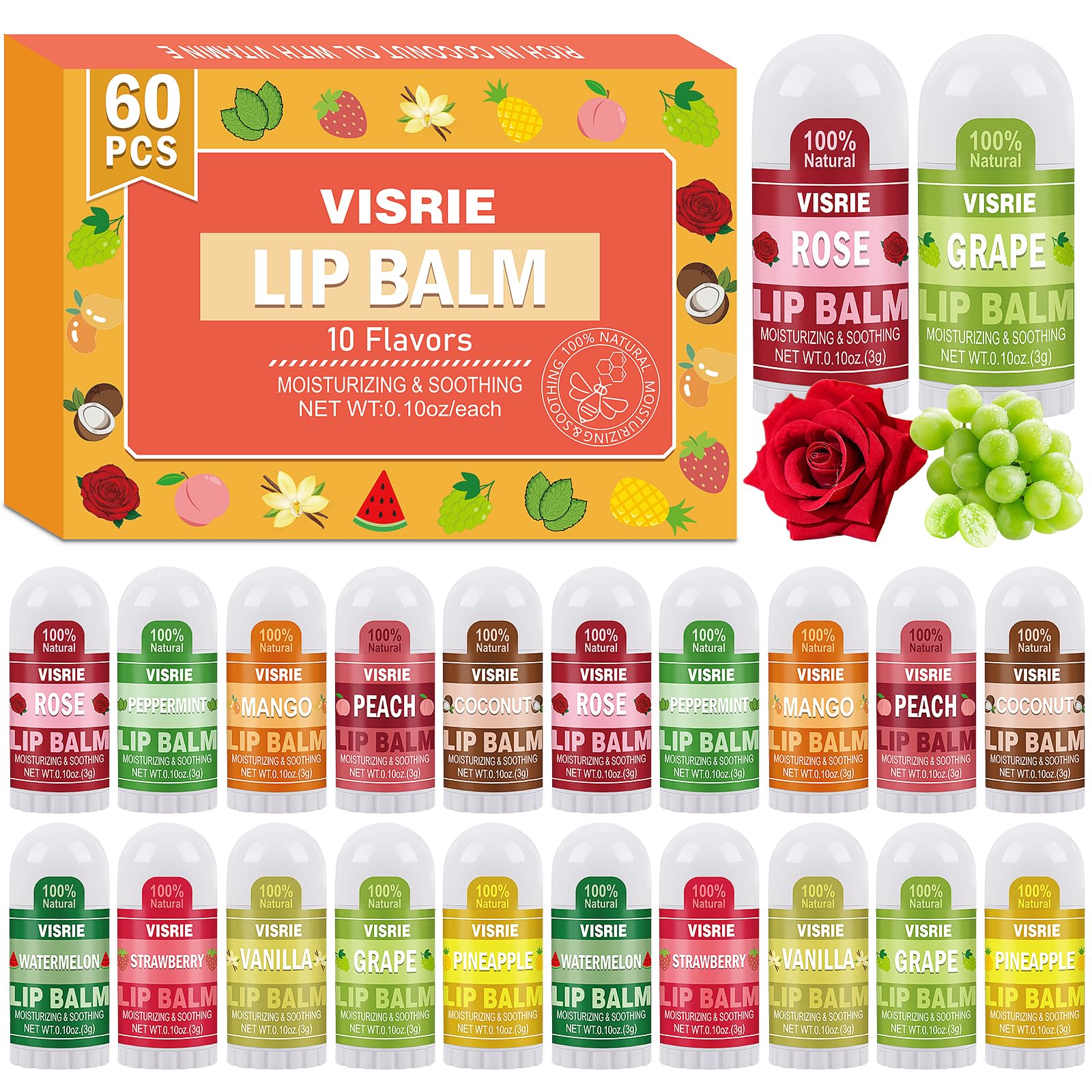 VISRIE Apple mini lip balm for everyday moisture and portability