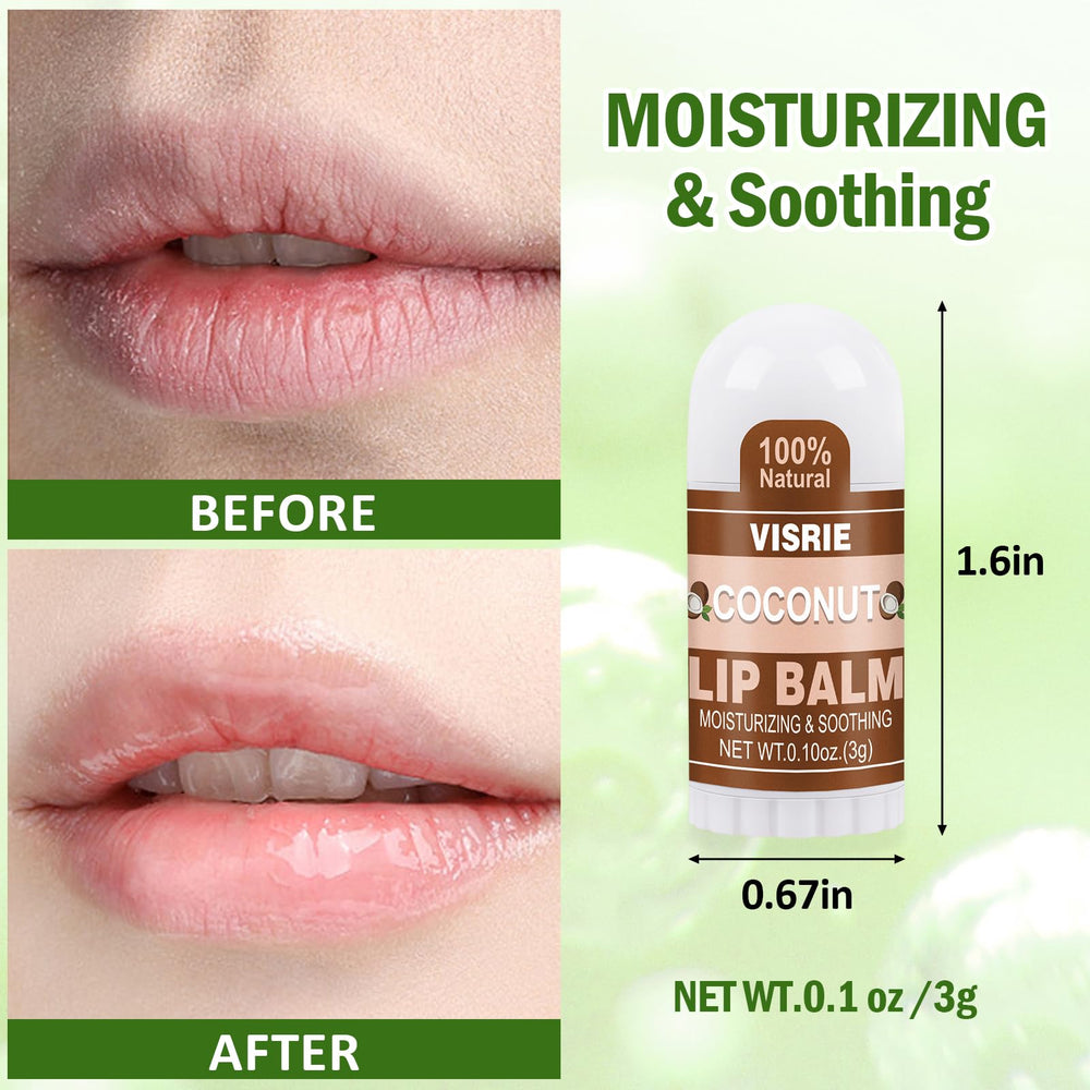 VISRIE Coconut mini lip balm nourishes lips with rich hydration